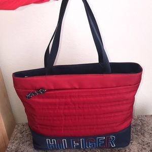Red Puffy Tommy Hilfiger Tote